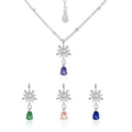 Star Snowflake CZ Pendant Necklace - 925 Sterling Silver