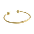 Gold Beads Open Bangle - 925 Sterling Silver