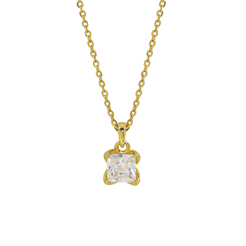 Simple Radiant CZ Necklace | 925 Sterling Silver