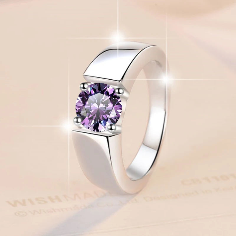 1Ct VVS1 Moissanite Solitaire Engagement Ring | Rhodium Finish | 925 Sterling Silver | GRA Certified
