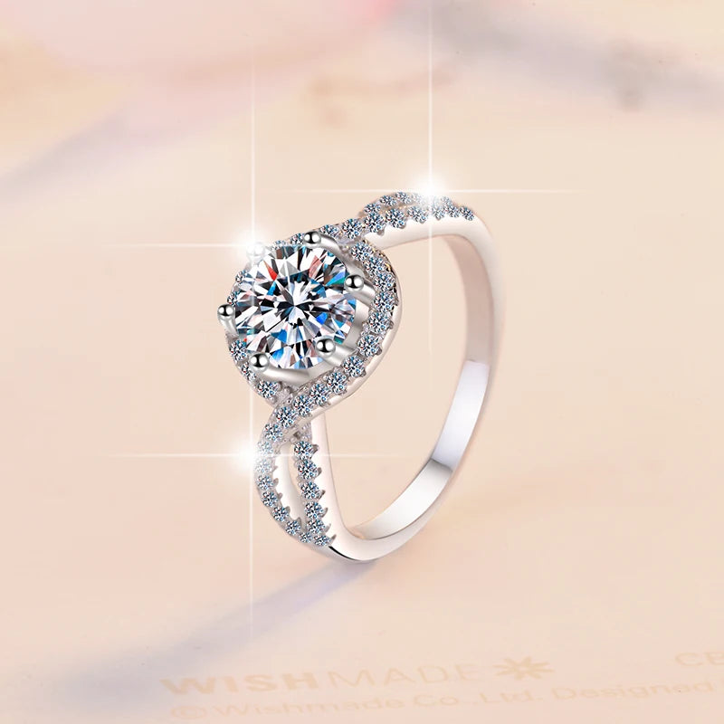 Classic Round Brilliant Moissanite Ring | GRA Certified | S925 Silver
