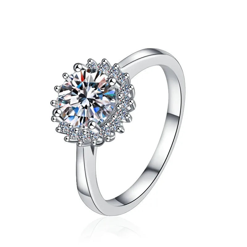Round Brilliant Moissanite Band Ring | 1ct VVS1 D Colour | GRA Certified | S925 Silver