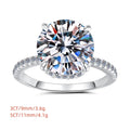 Four Claw Moissanite Solitaire Ring | 3CT & 5CT | 925 Sterling Silver | Rhodium Finish | GRA Certified