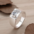 1Ct VVS1 Moissanite Men's Ring | White Gold Finish | Rhodium Plated | 925 Sterling Silver | GRA Certified