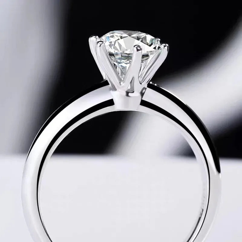 Six Claw Moissanite Solitaire Ring | 3ct VVS1 D Colour | GRA Certified | S925 Silver | Rhodium Plated
