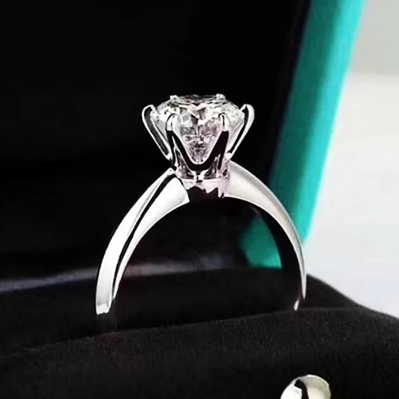 Six Claw Moissanite Solitaire Ring | 3ct VVS1 D Colour | GRA Certified | S925 Silver | Rhodium Plated
