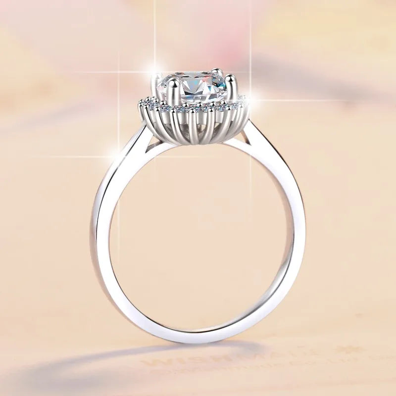 Round Brilliant Moissanite Band Ring | 1ct VVS1 D Colour | GRA Certified | S925 Silver