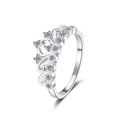 Crown Full Moissanite Eternity Band Ring – Rhodium Finish | S925 Sterling Silver | GRA Certified