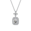 Rectangular Radiant Cut Moissanite Pendant Necklace | 18K Gold & Rhodium Finish | S925 Sterling Silver | GRA Certified