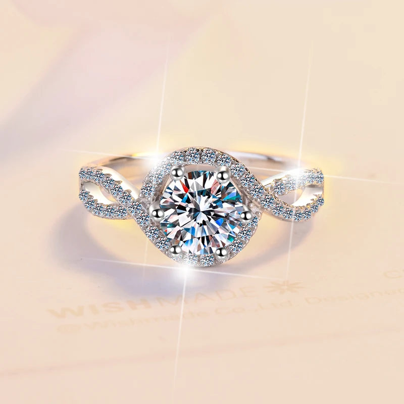 Classic Round Brilliant Moissanite Ring | GRA Certified | S925 Silver