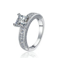 Princess Cut Moissanite Engagement Ring | 1.2ct VVS1 D Colour | GRA Certified | S925 Silver | Rhodium Plated