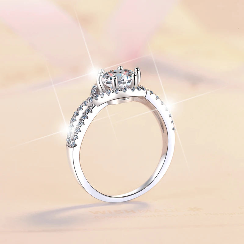 Classic Round Brilliant Moissanite Ring | GRA Certified | S925 Silver