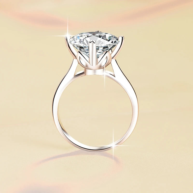 Four Claw Moissanite Engagement Ring | GRA Certified | S925 Silver