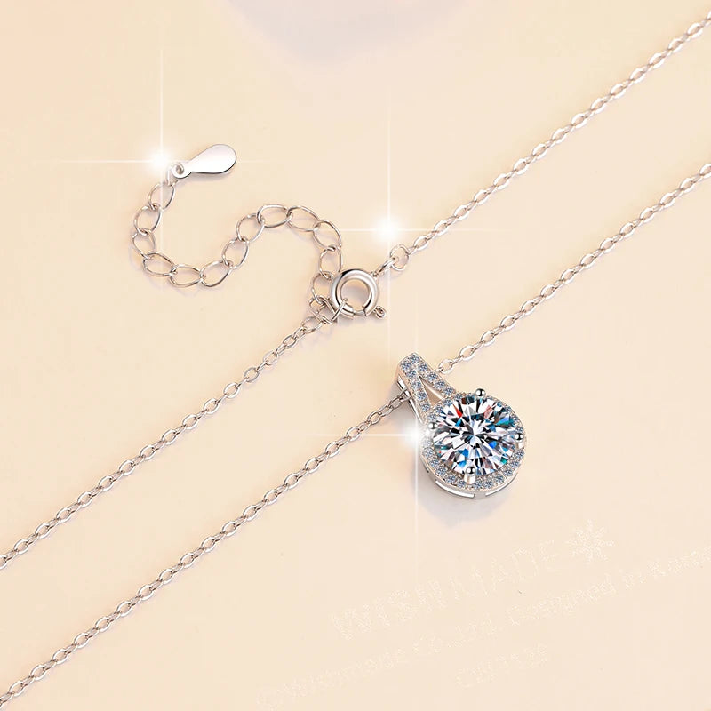 Watch Shape Moissanite Pendant Necklace | Rhodium Finish | S925 Sterling Silver | GRA Certified