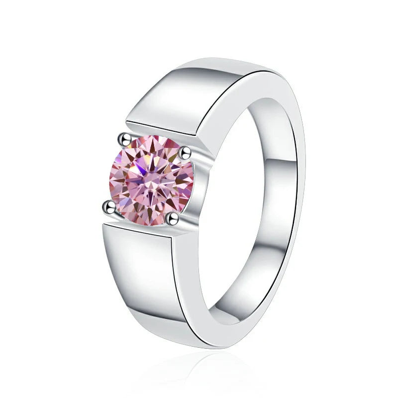 1Ct VVS1 Moissanite Solitaire Engagement Ring | Rhodium Finish | 925 Sterling Silver | GRA Certified