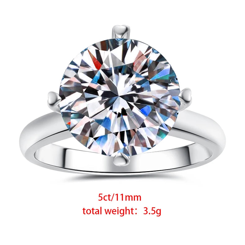 Four Claw Moissanite Engagement Ring | GRA Certified | S925 Silver