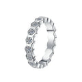 Full Moissanite Simple Stackable Wedding Band – Rhodium Finish | S925 Sterling Silver | GRA Certified