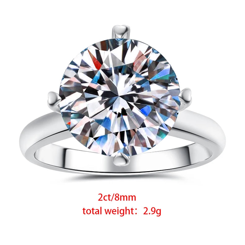 Four Claw Moissanite Engagement Ring | GRA Certified | S925 Silver