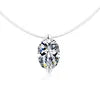 Oval Cut Moissanite Pendant Necklace | Rhodium Finish | S925 Sterling Silver | GRA Certified