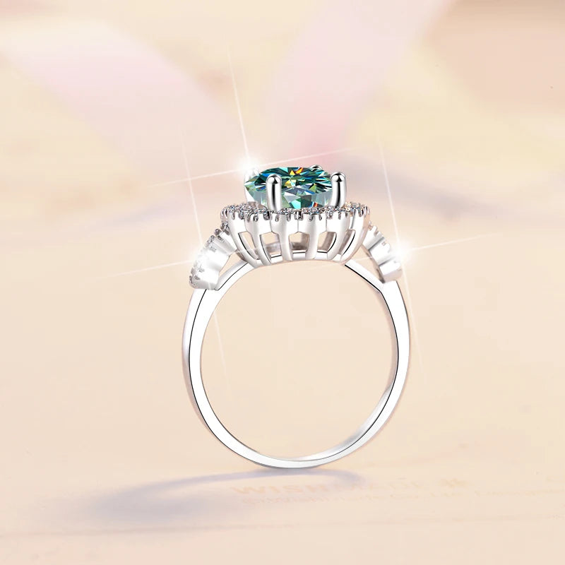 Round Brilliant Moissanite Band Ring | 2ct VVS1 D Colour | GRA Certified | S925 Silver