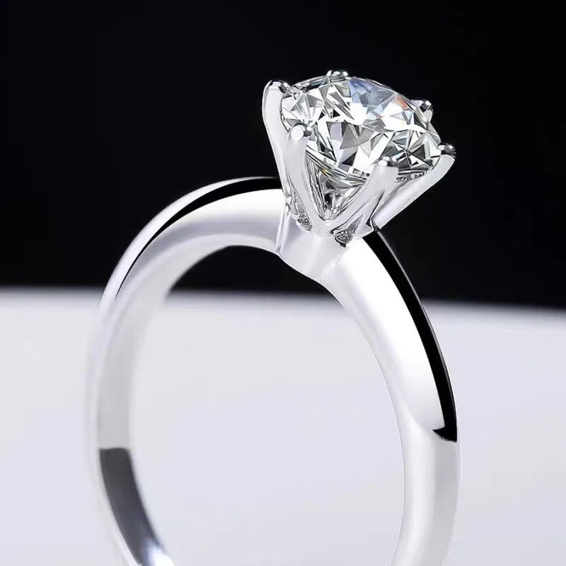 Six Claw Moissanite Solitaire Ring | 3ct VVS1 D Colour | GRA Certified | S925 Silver | Rhodium Plated