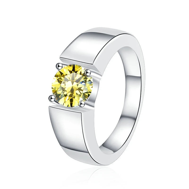 1Ct VVS1 Moissanite Solitaire Engagement Ring | Rhodium Finish | 925 Sterling Silver | GRA Certified