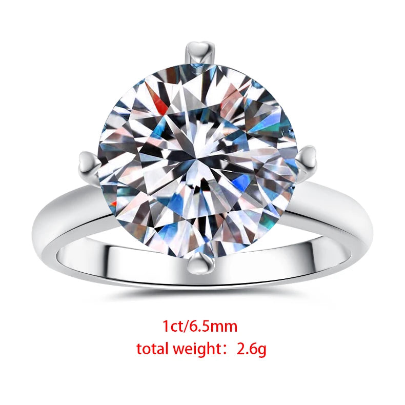 Four Claw Moissanite Engagement Ring | GRA Certified | S925 Silver