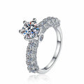 Round Brilliant Moissanite Solitaire Ring | 1ct & 3ct VVS1 D Colour | GRA Certified | S925 Silver | Rhodium Plated