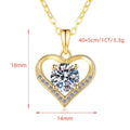 Heart Shape Moissanite Pendant Necklace | 18K Gold & Rhodium Finish | S925 Sterling Silver | GRA Certified