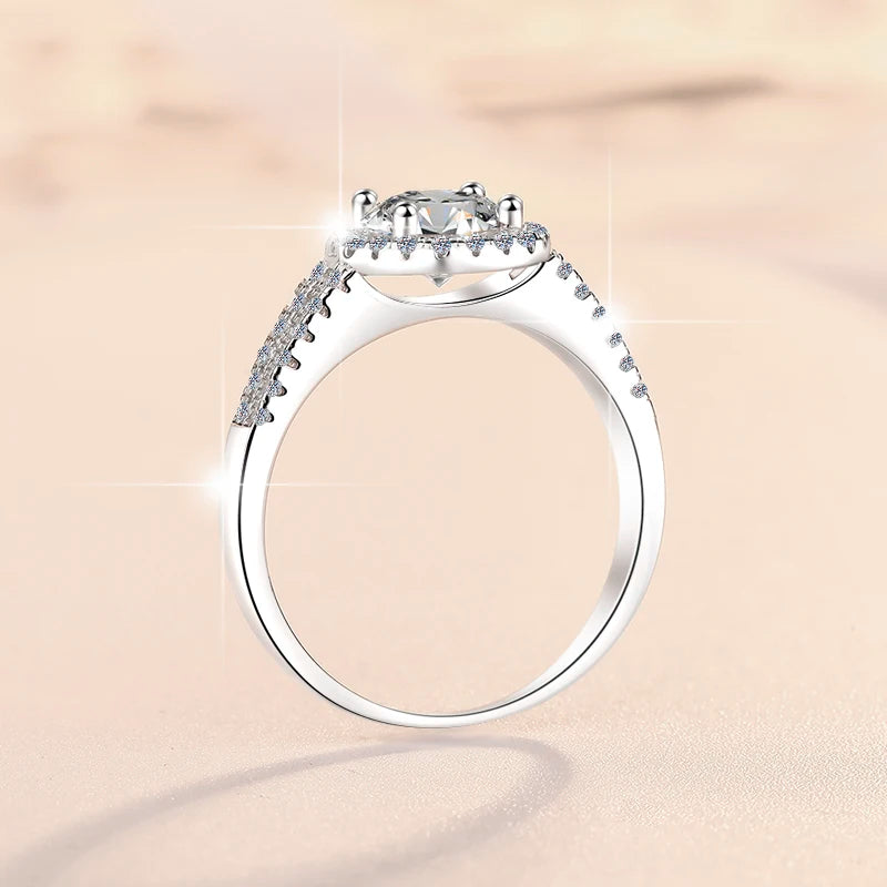 Four Claw D Colour Moissanite Engagement Ring | GRA Certified | S925 Silver