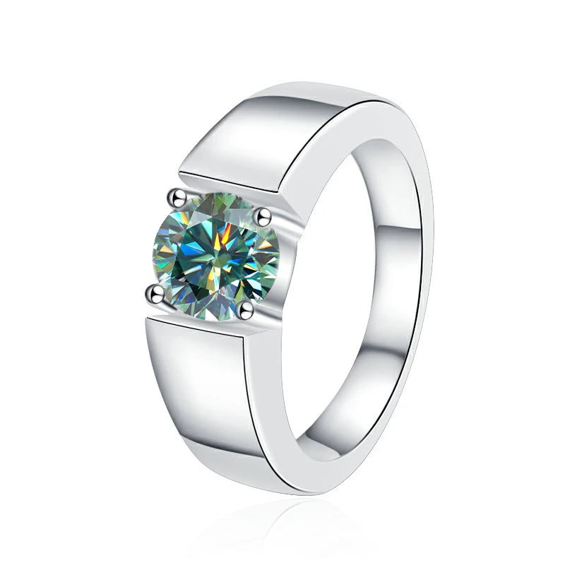 1Ct VVS1 Moissanite Solitaire Engagement Ring | Rhodium Finish | 925 Sterling Silver | GRA Certified