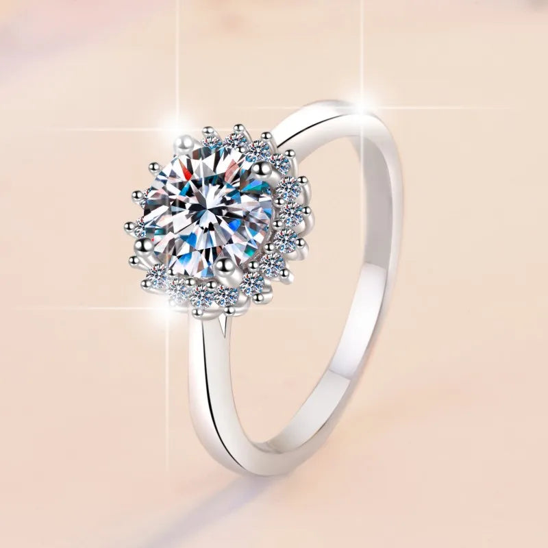Round Brilliant Moissanite Band Ring | 1ct VVS1 D Colour | GRA Certified | S925 Silver