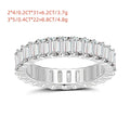 Emerald Cut Moissanite Eternity Ring Band | GRA Certified | S925 Silver
