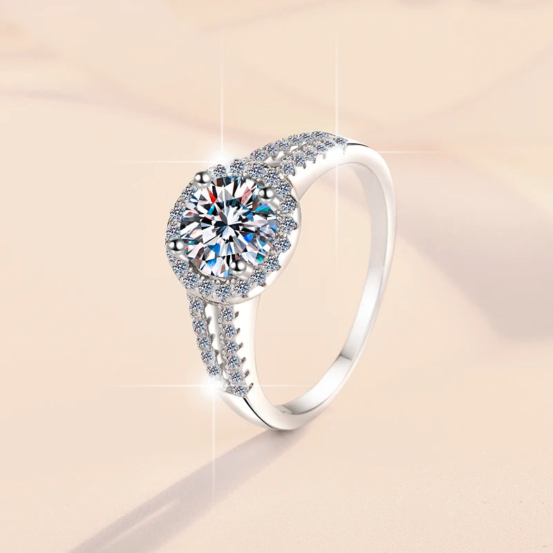 Four Claw D Colour Moissanite Engagement Ring | GRA Certified | S925 Silver