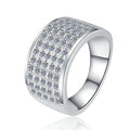 Classic Full Moissanite Eternity Band Ring – Rhodium Finish | S925 Sterling Silver | GRA Certified