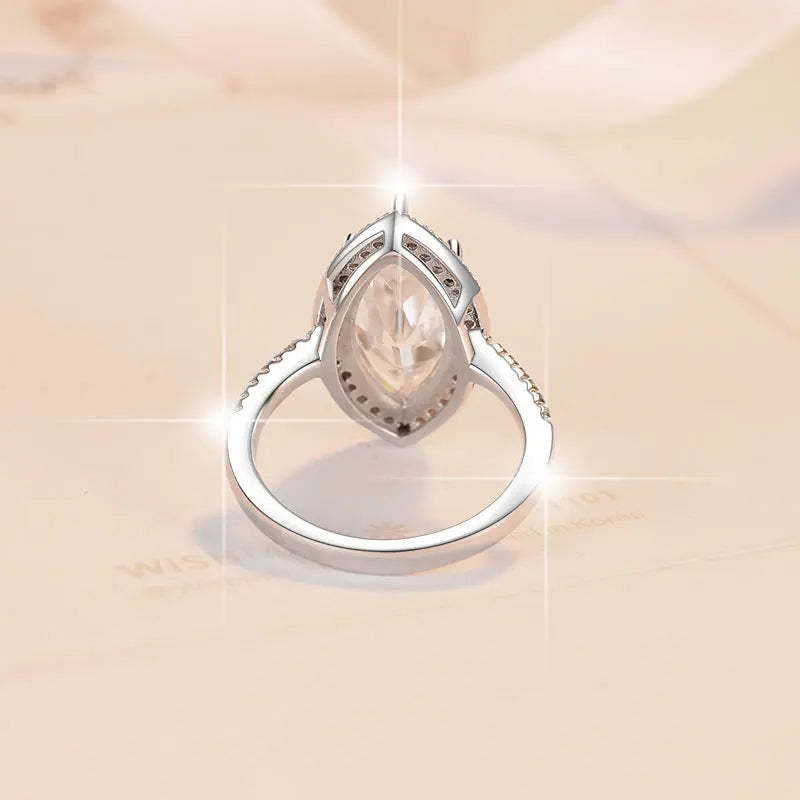 Marquise Cut Moissanite Ring | 5ct VVS1 D Colour | GRA Certified | S925 Silver | Rhodium Plated