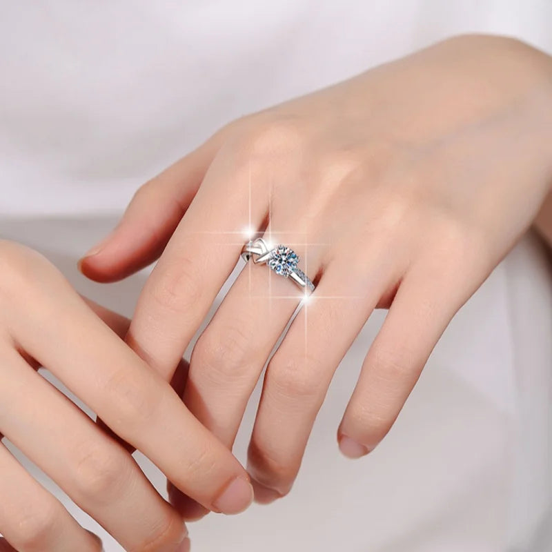 1ct Four Claw Moissanite Engagement Ring | GRA Certified | S925 Silver