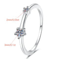 Two-Stone Full Moissanite Stackable Wedding Band – Rhodium Finish | S925 Sterling Silver | GRA Certified