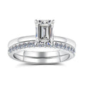 Emerald Cut Moissanite Stackable Ring | GRA Certified | S925 Silver