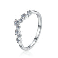 V-Letter Moissanite Eternity Band Ring – Rhodium Finish | S925 Sterling Silver | GRA Certified