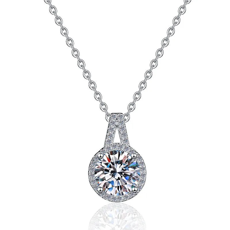 Watch Shape Moissanite Pendant Necklace | Rhodium Finish | S925 Sterling Silver | GRA Certified