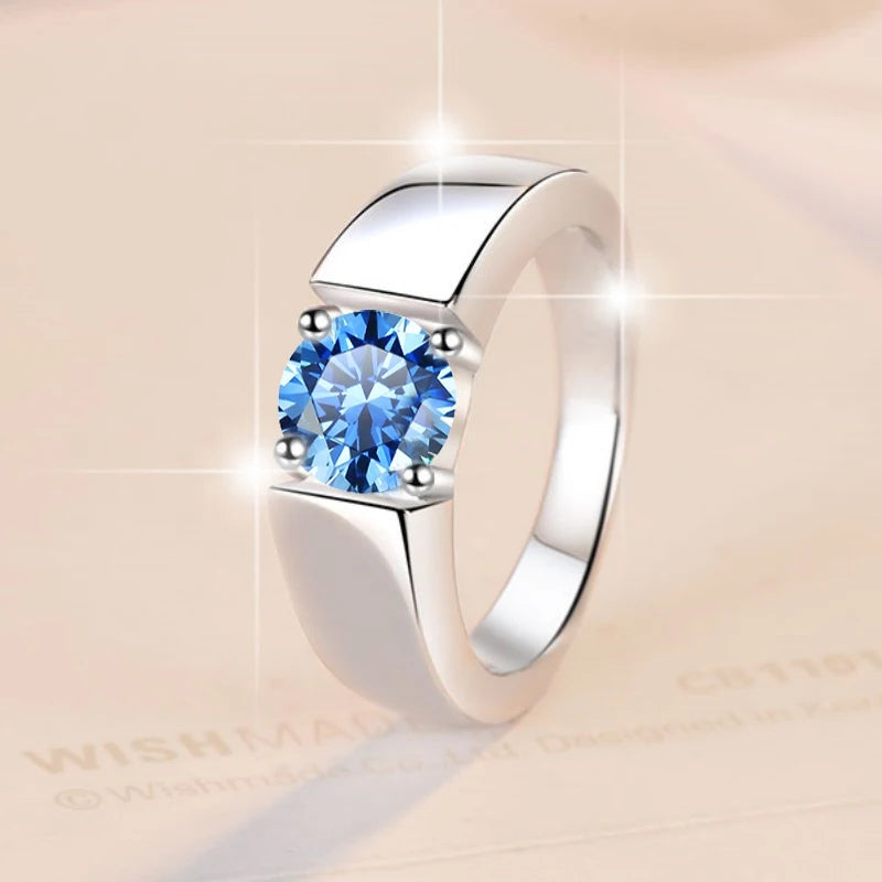 1Ct VVS1 Moissanite Solitaire Engagement Ring | Rhodium Finish | 925 Sterling Silver | GRA Certified