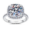 Round Brilliant Cut Moissanite Solitaire Ring | 3CT, 5CT & 10CT | 925 Sterling Silver | Rhodium Finish | GRA Certified