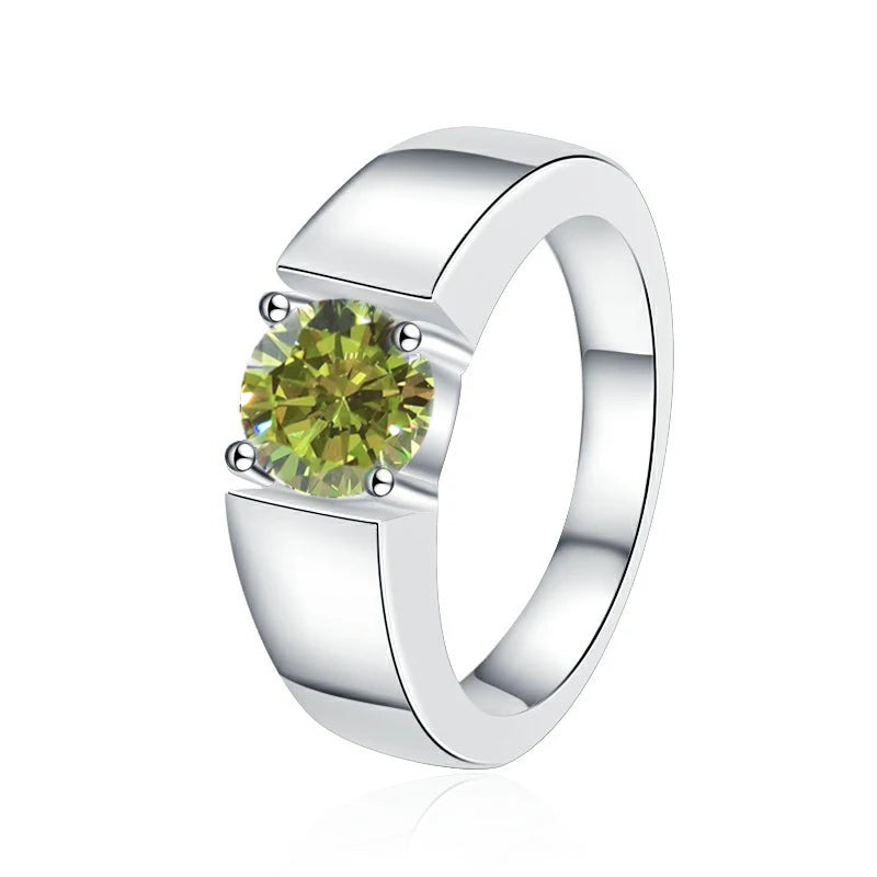 1Ct VVS1 Moissanite Solitaire Engagement Ring | Rhodium Finish | 925 Sterling Silver | GRA Certified