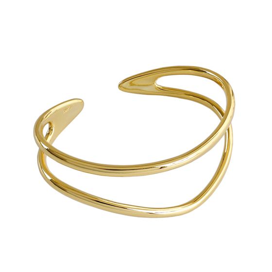 Double Layer Open Bangle - 925 Sterling Silver