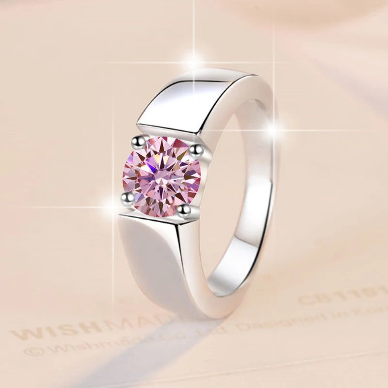1Ct VVS1 Moissanite Solitaire Engagement Ring | Rhodium Finish | 925 Sterling Silver | GRA Certified
