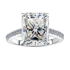Radiant Cut Moissanite Engagement Ring | 2CT & 5CT | 925 Sterling Silver | Rhodium Finish | GRA Certified