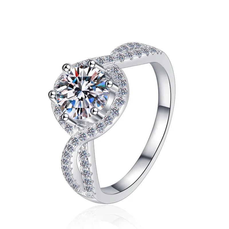 Classic Round Brilliant Moissanite Ring | GRA Certified | S925 Silver