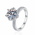 Round Brilliant Moissanite Six-Prong Solitaire Ring | 1ct–5ct VVS1 D Colour | GRA Certified | S925 Silver