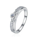 Minimalist 0.1CT Moissanite Bezel Ring – Rhodium Finish | S925 Sterling Silver | GRA Certified
